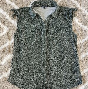 Women's Adrianna Papell Sleeveless Blouse Green/White Size Medium